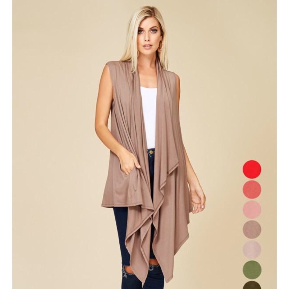 Mocha Drape Front Cardigan